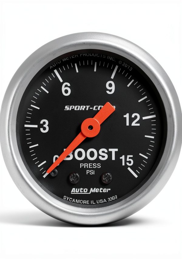 Turbocharger Boost Gauge Auto Meter Model 3302 Mechanical Nylon Kit-0