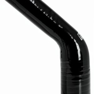 HPS HTSER45-075-125-BLK Silicone High Temperature 4-ply Reinforced 45 degree Elbow Reducer Coupler Hose, 100 PSI Maximum Pressure, 4" Leg Length on each side, 3/4" > 1-1/4" ID, Black-0