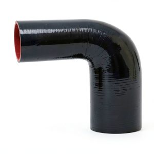 HPS HTSER90-112-125-BLK Silicone High Temperature 4-ply Reinforced 90 degree Elbow Reducer Coupler Hose, 75 PSI Maximum Pressure, 4" Leg Length on each side, 1.12" > 1-1/4" ID, Black-0