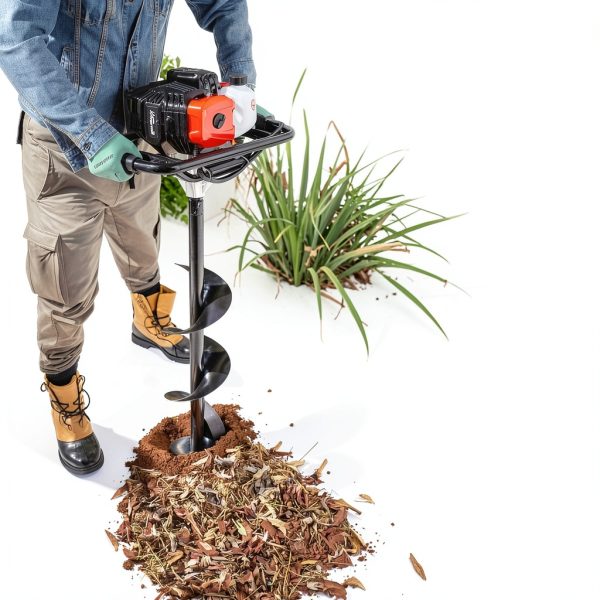 XtremePowerUS 52CC 2-Stroke Gas Powered Earth Auger, Post Hole Digger with 8" Bit, EPA Certified Heavy Duty Fence Post Hole Drill for Garden, Farm, Tree Planting-2